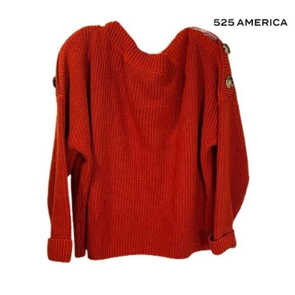 525 America Women’s Cuffed Long Sleeves‎ Knit Sweater Pullover Tops - Picture 2 of 6